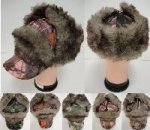 Aviator/Baseball HAT with Fur [Hardwoods Camo]